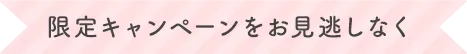 限定キャンペーンをお見逃しなく